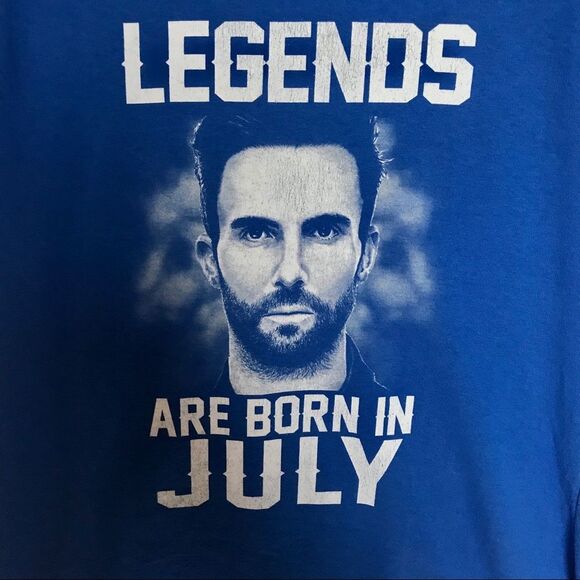 Adam Levine Legends are Born in July Tee Blue Sz L - Picture 3 of 8